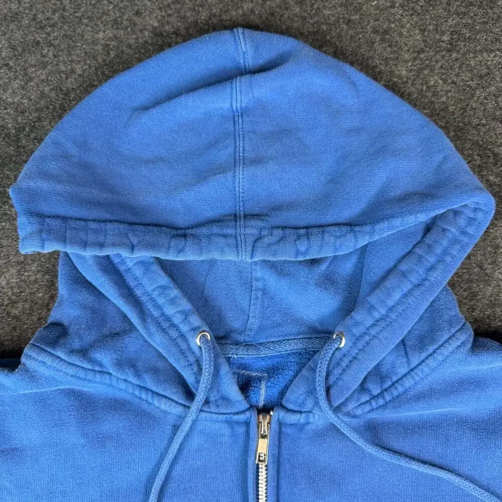 Osiris Y2K Hello My Shoes Are Name Tag Graphic Full Zip Hoodie Blue